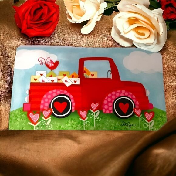 Mailbox Wrap Valentines Day Truck Hearts Lou Sims Magnetic Studio M Post Cover. - Picture 9 of 15